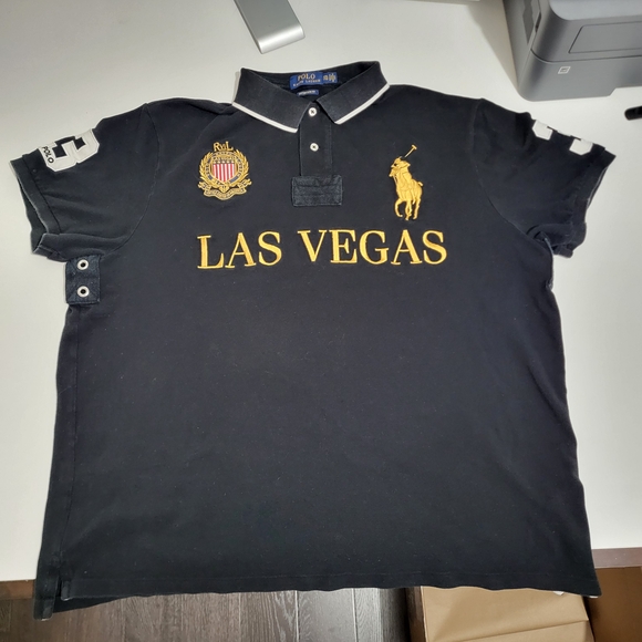 Polo Ralph Lauren Other - Polo Ralph Lauren Las Vegas Custom Slim Fit Polo Shirt XXL Black Gold
